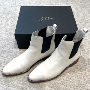 J Crew leather Chelsea boots, ivory color